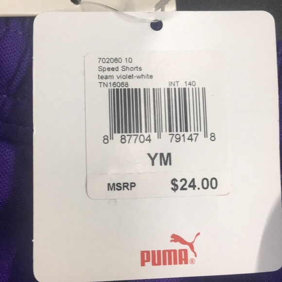 New Puma Speed Shorts Youth Medium Purple - Picture 2 of 5